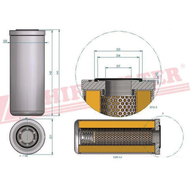 Filtre Hydraulique SH 66236 Hifi Filter référence fournisseur HIFSH66236